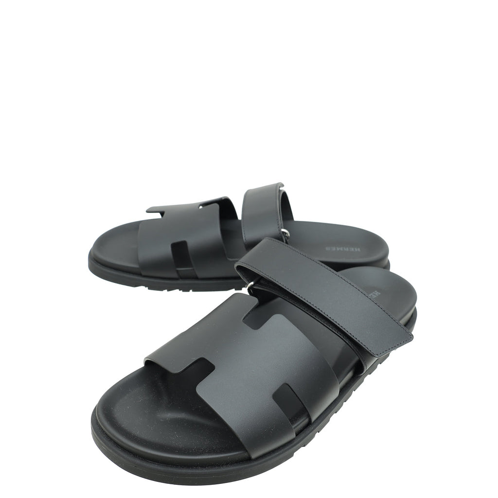 Hermes Noir Chypre Sandal 44.5