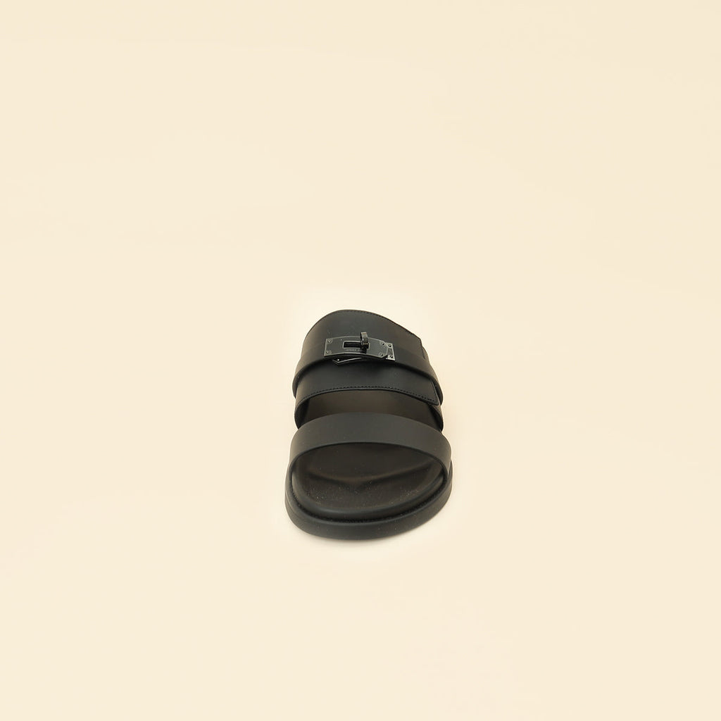 Hermes Noir Jackson Sandals 44