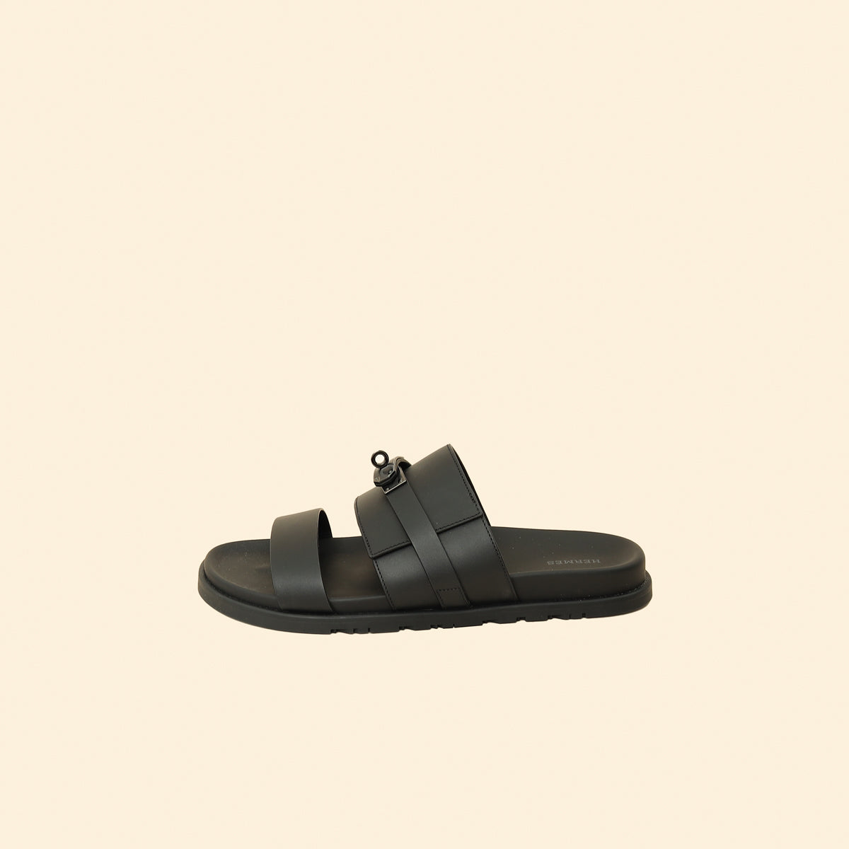 Hermes Noir Jackson Sandals 44