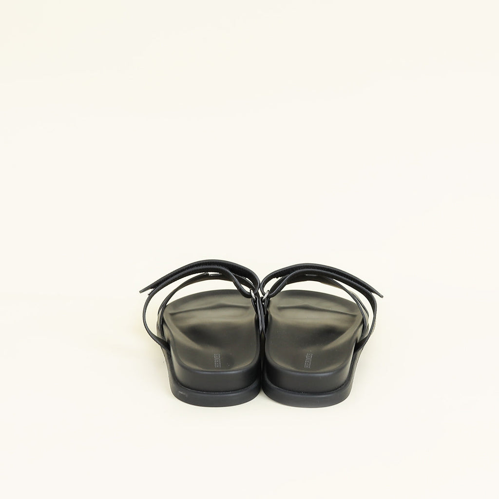 Hermes Black Chypre Sandals 45
