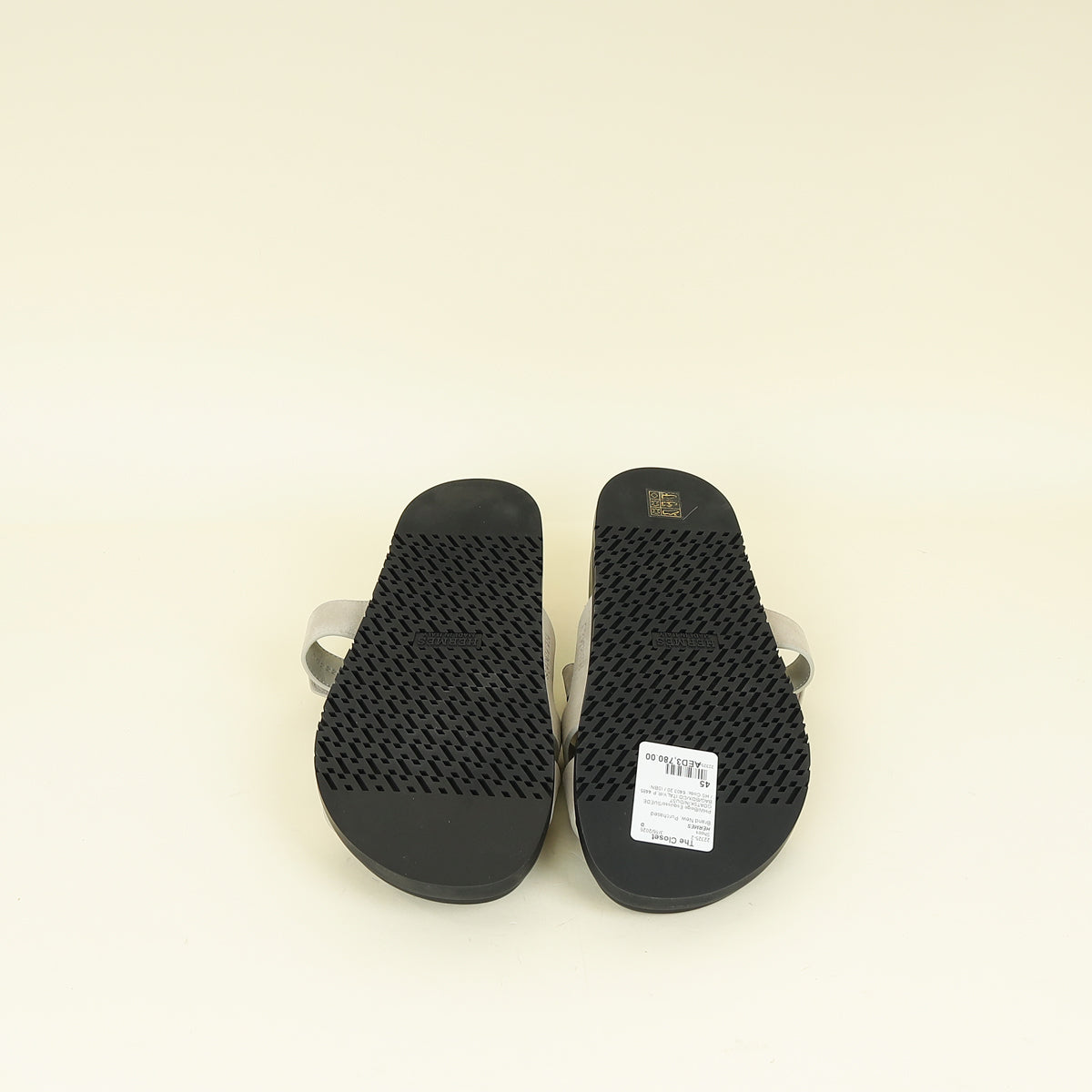 Hermes Beige Esquisse Chypre Goatskin Men's Sandal 45