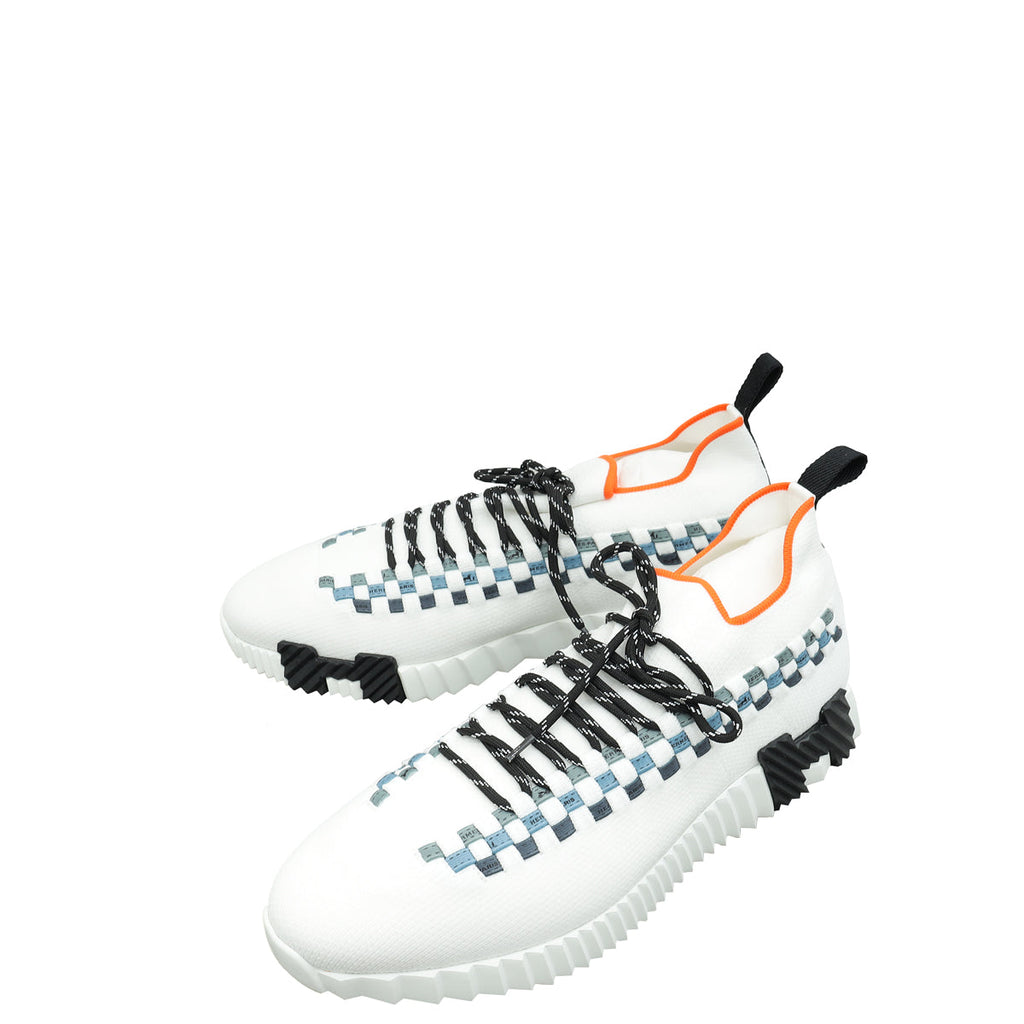 Hermes Blanc Multicolor Flex Slip On Sneakers 45
