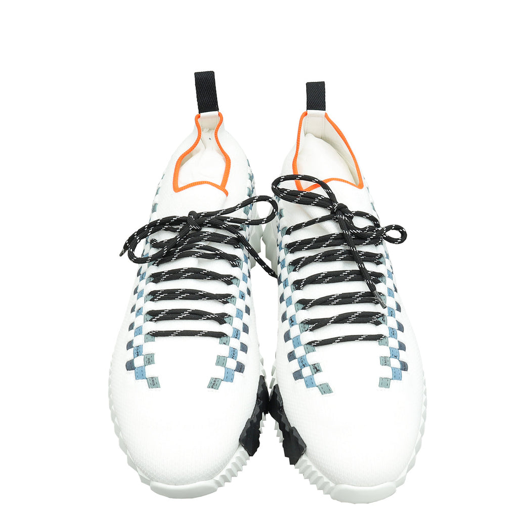Hermes Blanc Multicolor Flex Slip On Sneakers 45