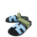 Hermes Bicolor Chypre Goatskin Suede Sandal 36.5