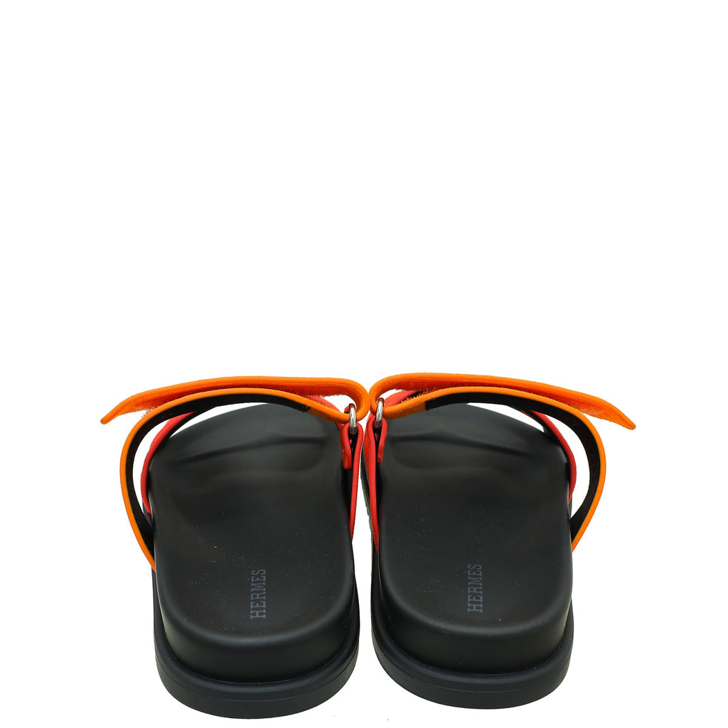 Hermes Bicolor Suede Chypre Sandal 36