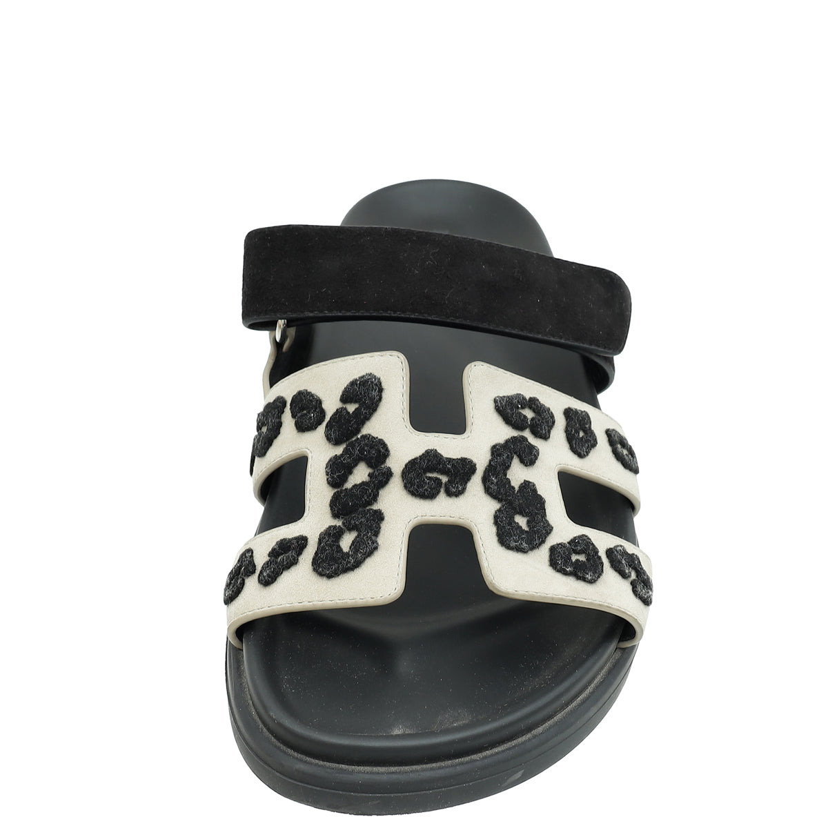 Hermes Bicolor Chypre Leopard Suede Goatskin Sandal 39.5
