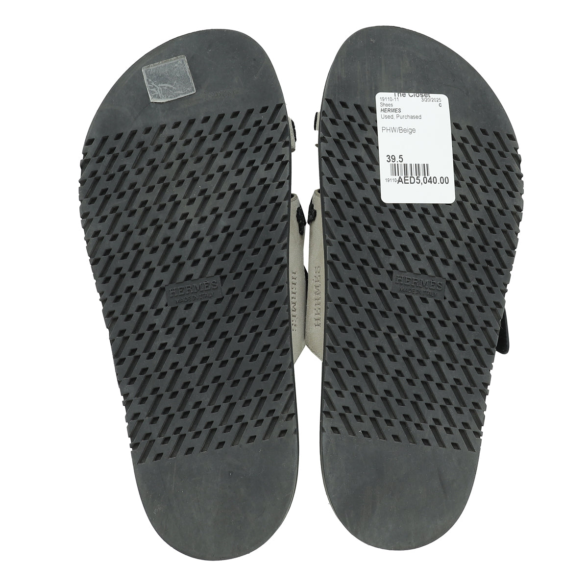 Hermes Bicolor Chypre Leopard Suede Goatskin Sandal 39.5