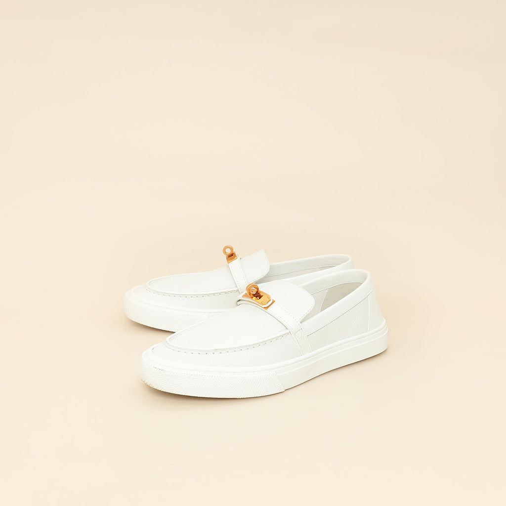 Hermes Blanc Game Slip-On Sneaker 38