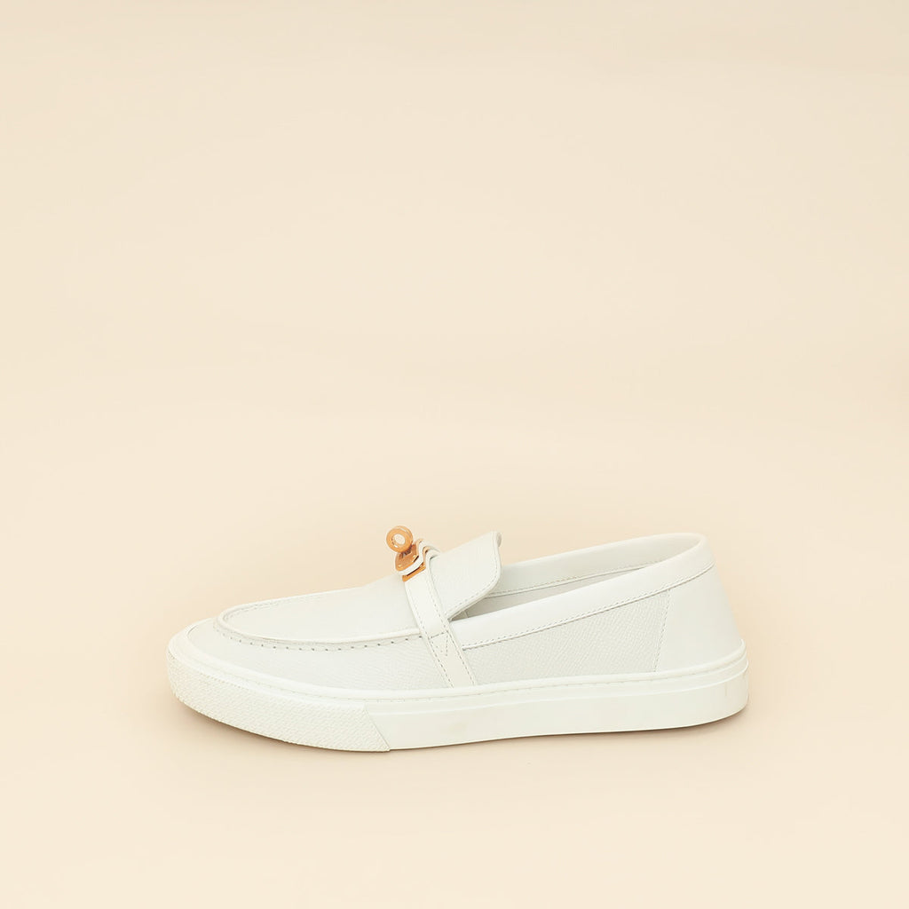 Hermes Blanc Game Slip-On Sneaker 38