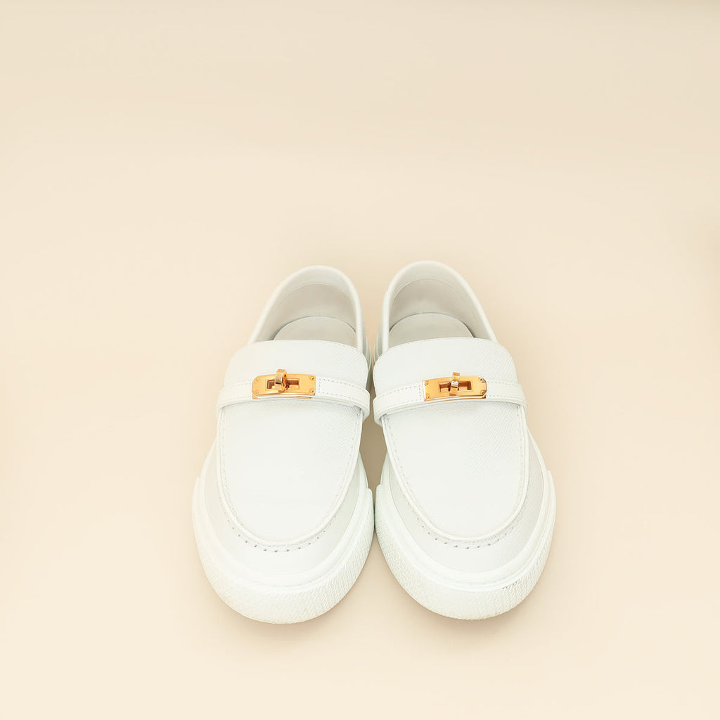 Hermes Blanc Game Slip-On Sneaker 38