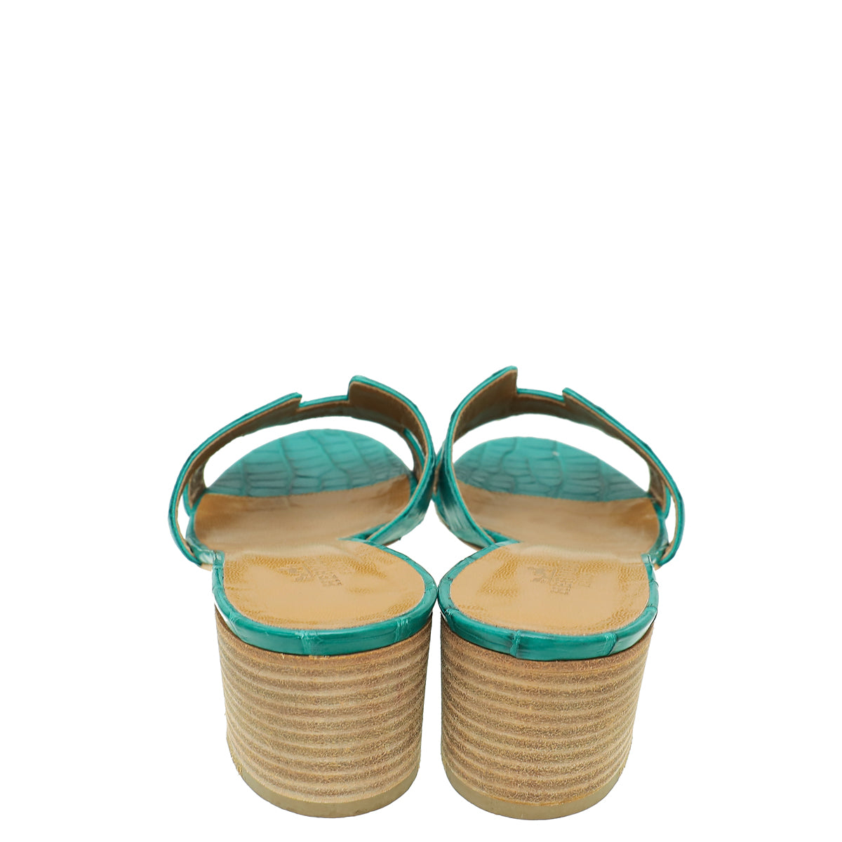 Hermes Vert Jade Matte Alligator Oasis Sandal 37.5