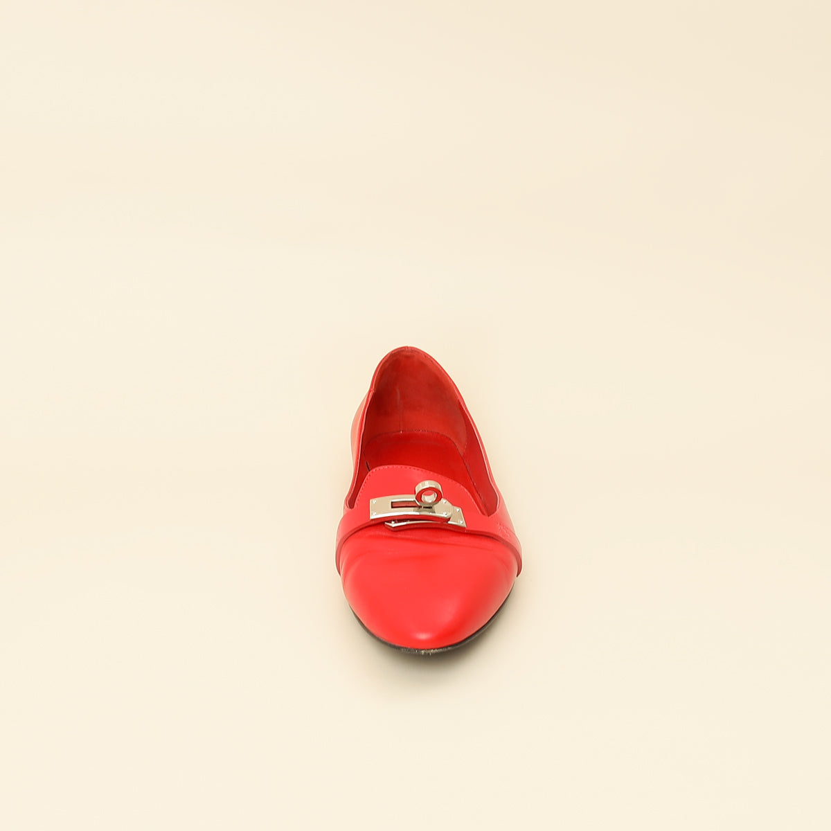 Hermes Rouge Pegase Kelly Flat Ballerina 35