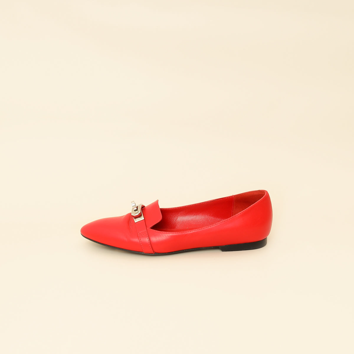 Hermes Rouge Pegase Kelly Flat Ballerina 35