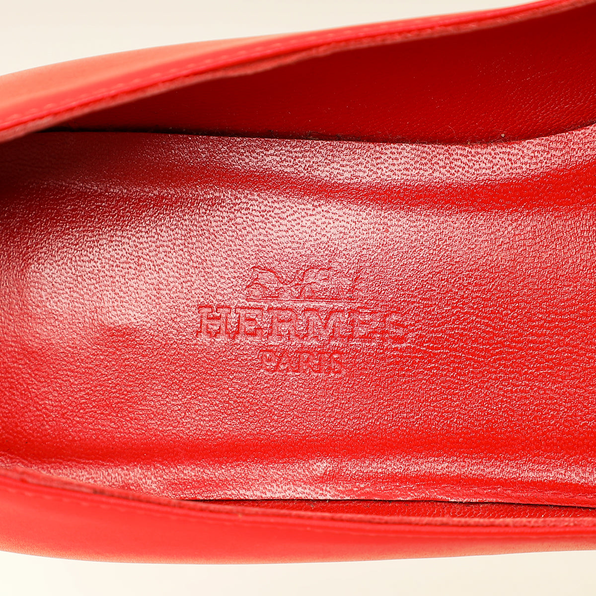 Hermes Rouge Pegase Kelly Flat Ballerina 35