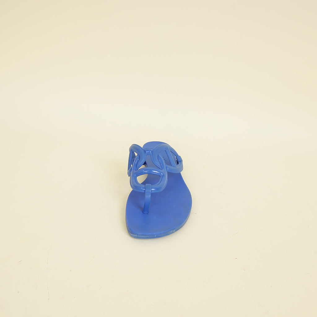 Hermes Bleu Outremer Egerie Sandals 35