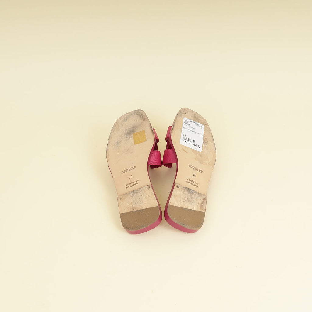Hermes Rose Bougainvillier Oran Sandal 35
