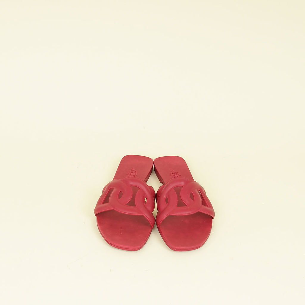 Hermes Rose Baie Aloha Sandals 36