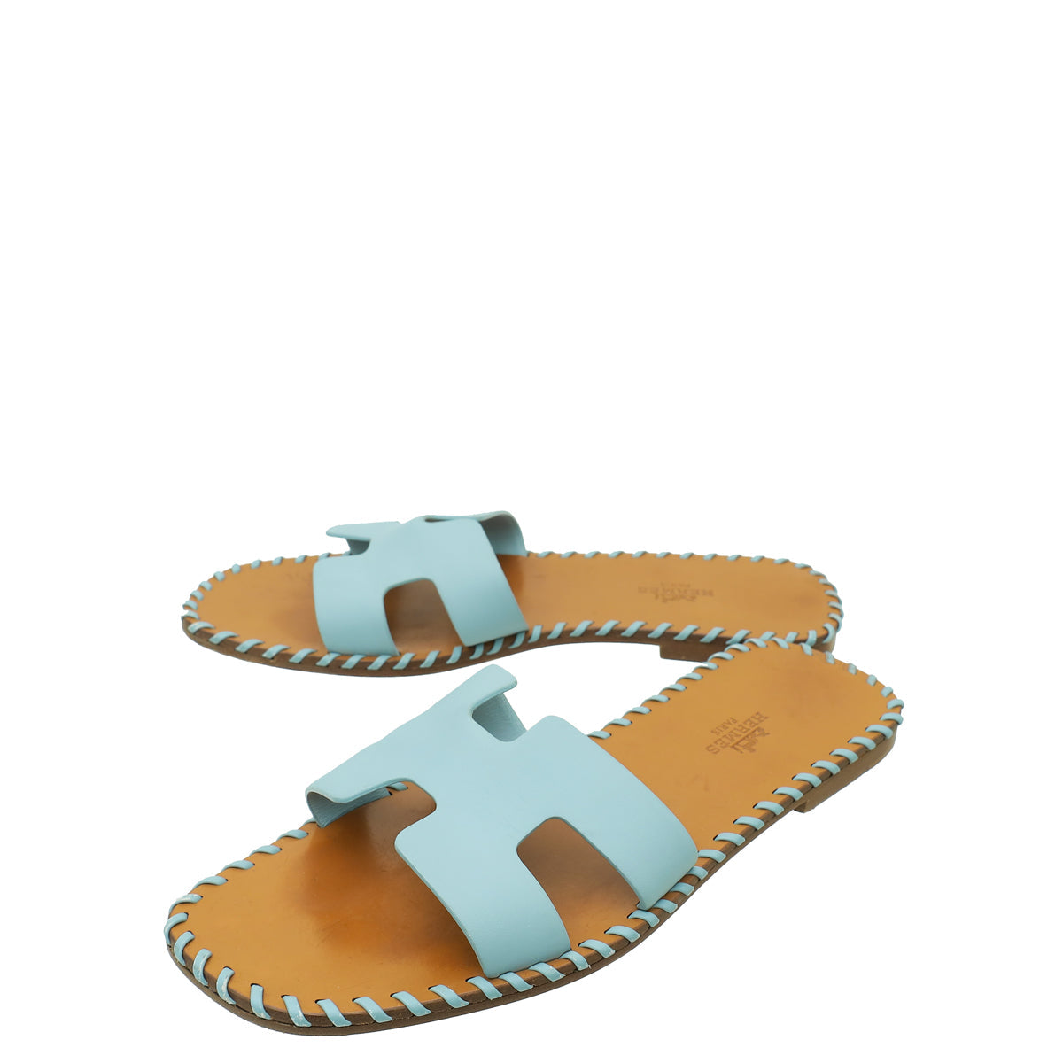 Hermes Vert D'eau Oran Braided Sole Edge Sandal 36.5