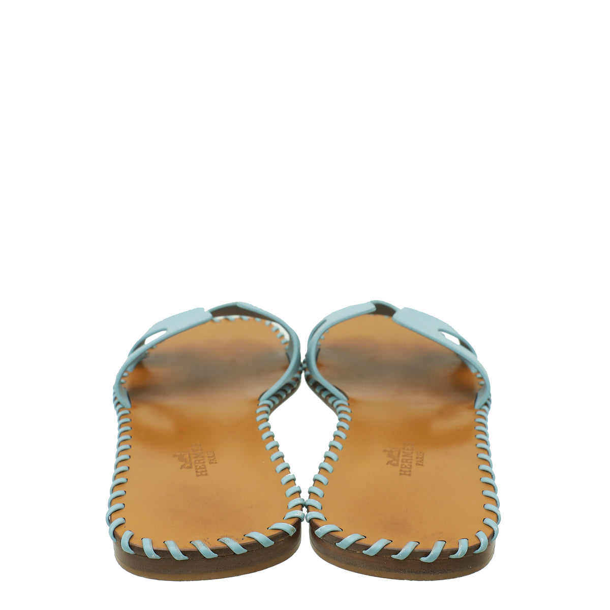 Hermes Vert D'eau Oran Braided Sole Edge Sandal 36.5