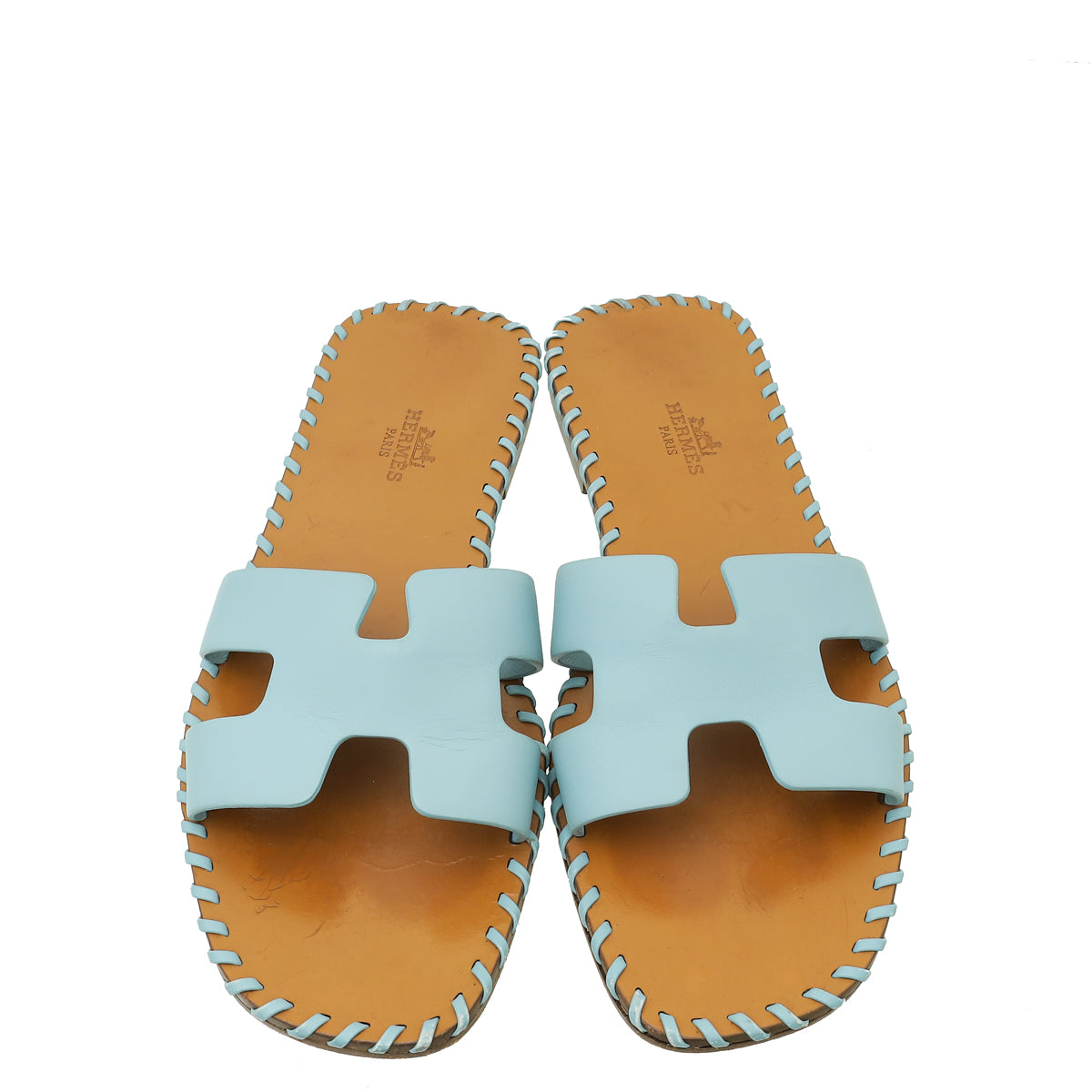 Hermes Vert D'eau Oran Braided Sole Edge Sandal 36.5