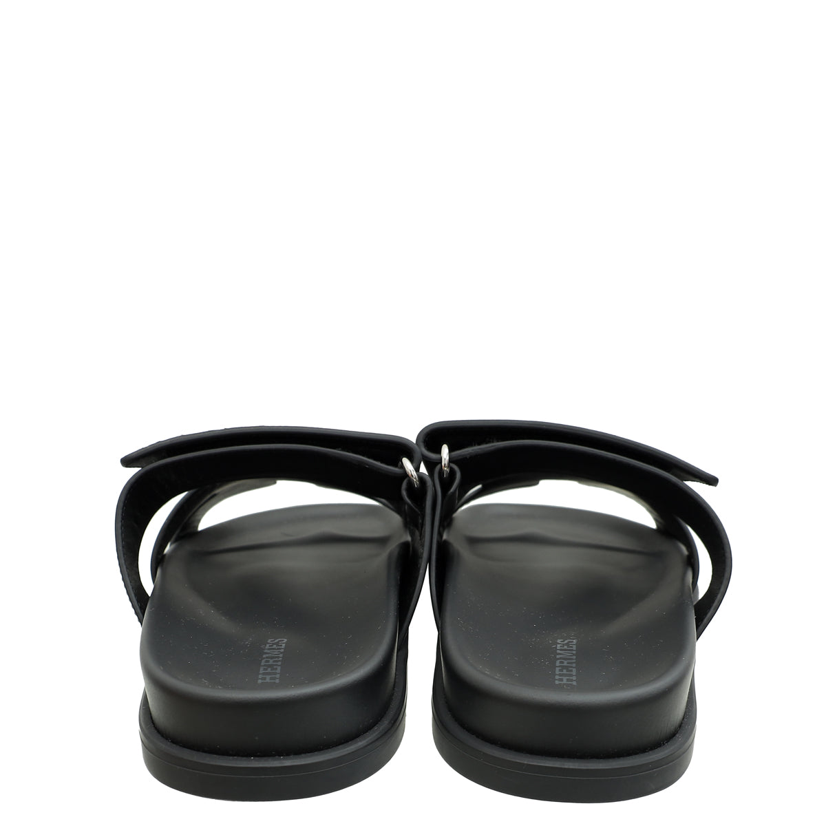 Hermes Noir Chypre Sandals 36.5