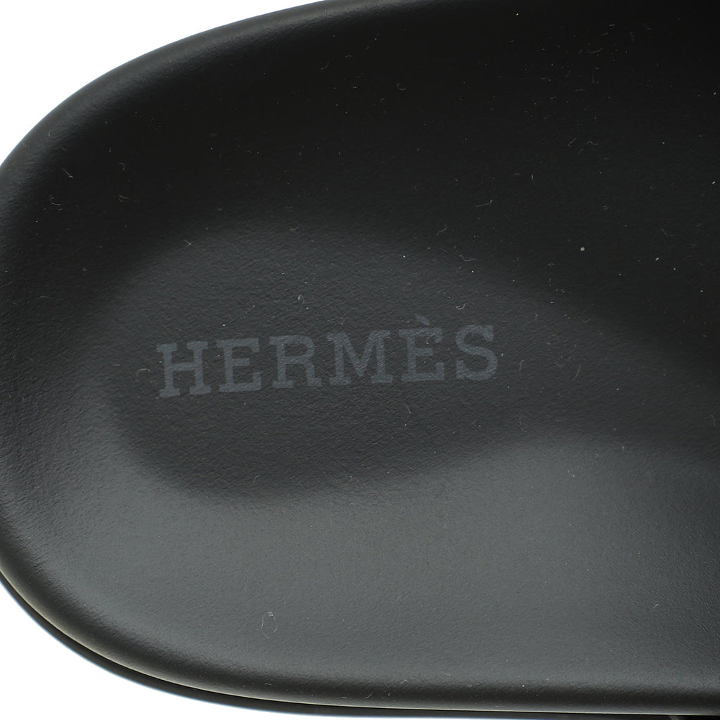 Hermes Noir Chypre Sandals 36.5