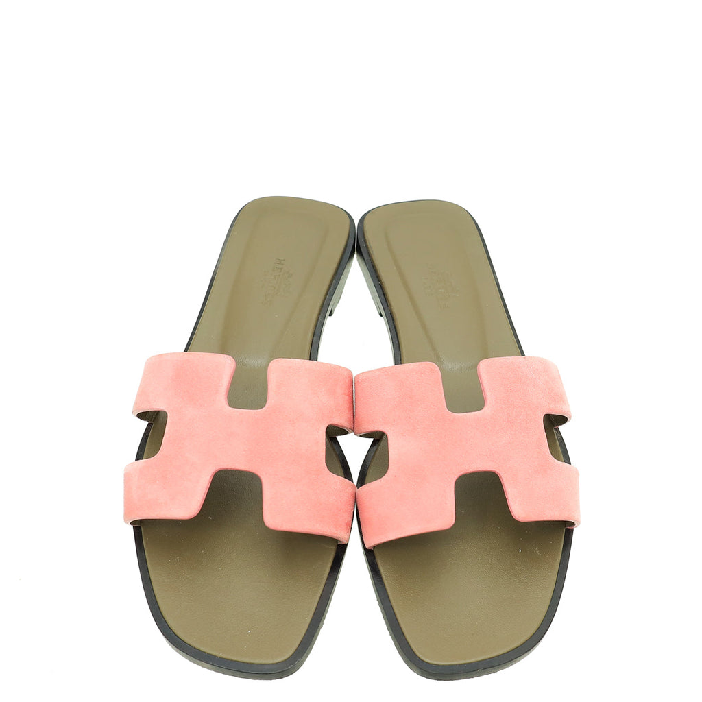 Hermes Bicolor Suede Oran Sandal 36.5