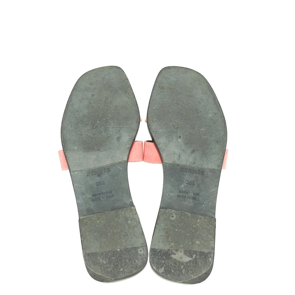 Hermes Bicolor Suede Oran Sandal 36.5