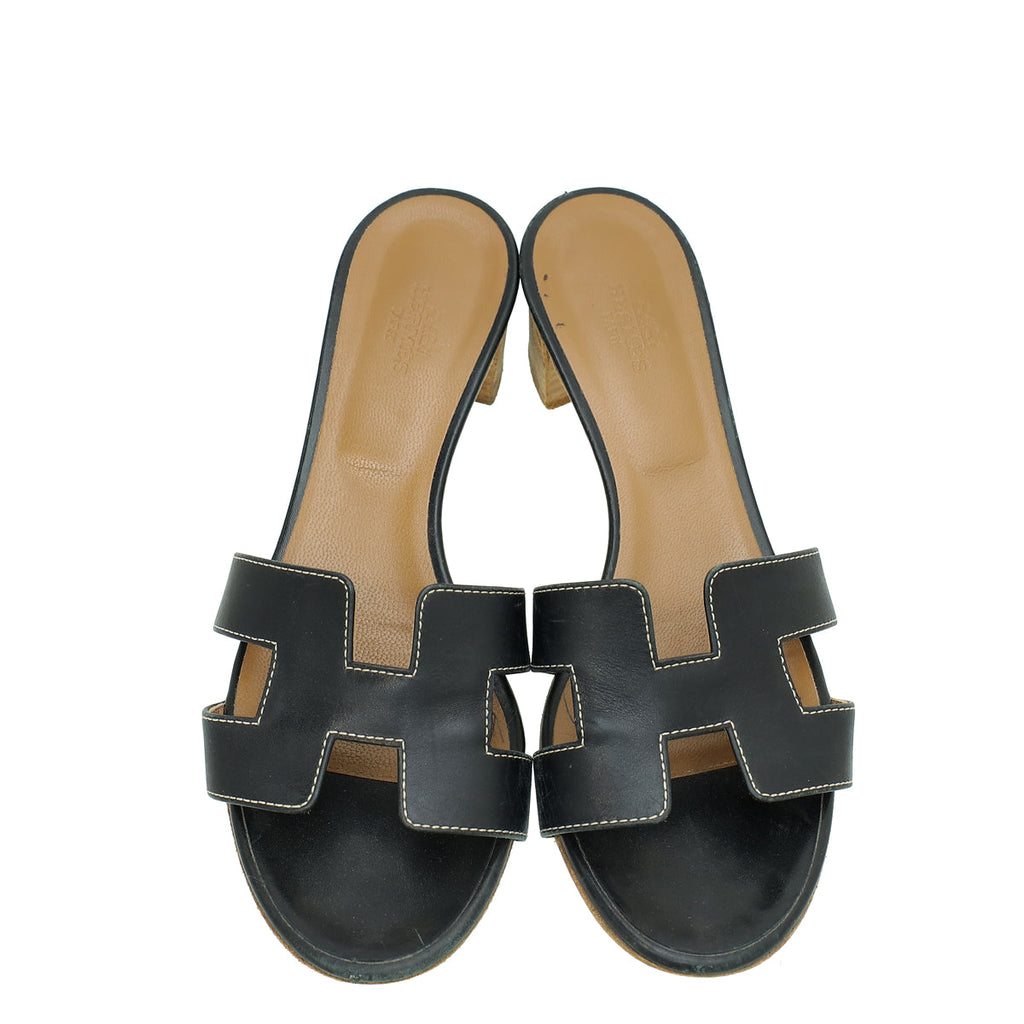 Hermes Noir Oasis Sandal 36.5