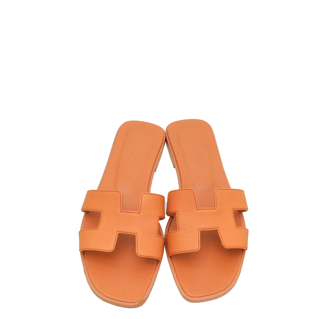 Hermes Orange Joey Oran Sandal 36.5