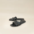 Hermes Noir Oran Sandal 36.5