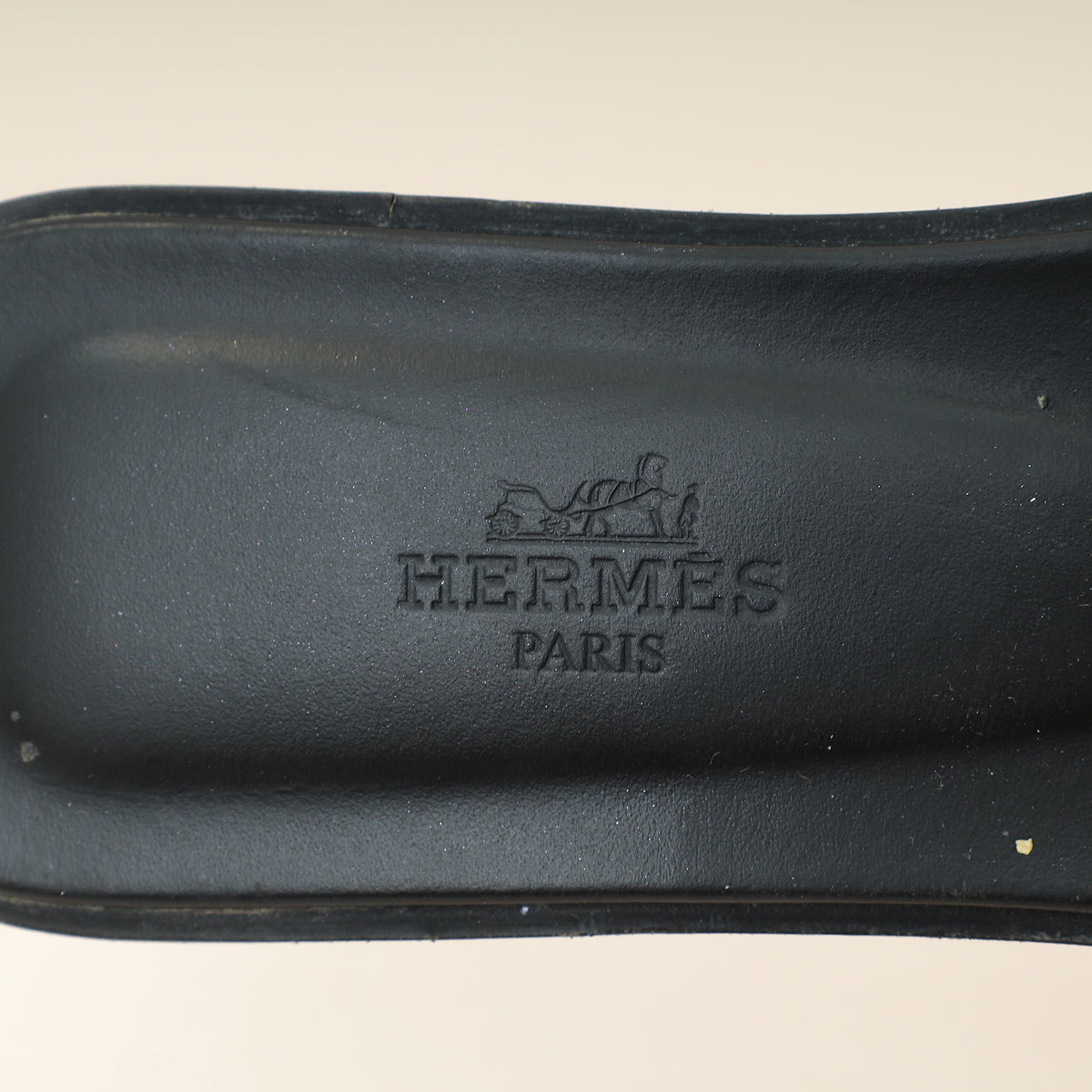 Hermes Noir Oran Sandal 36.5