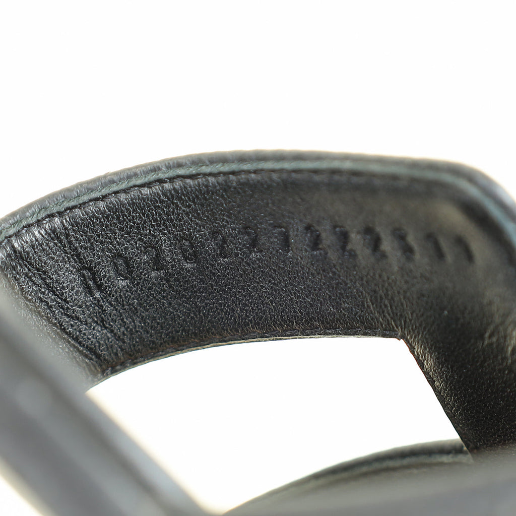 Hermes Noir Oran Sandals 36.5