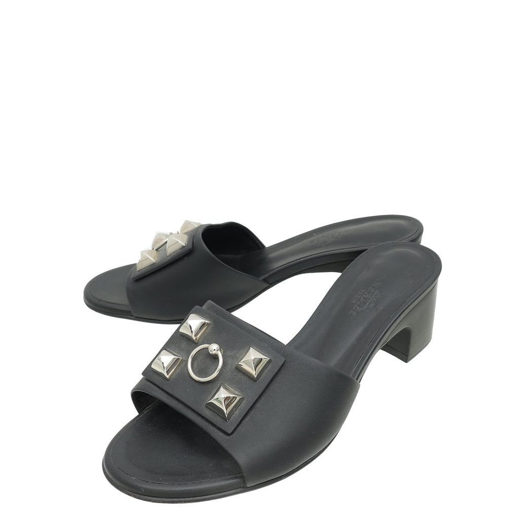 Hermes Noir Dreamy Sandal 36.5