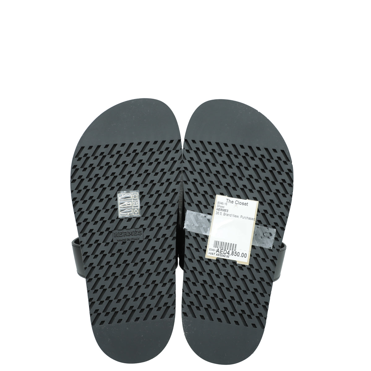 Hermes Noir Chypre Sandal 36.5