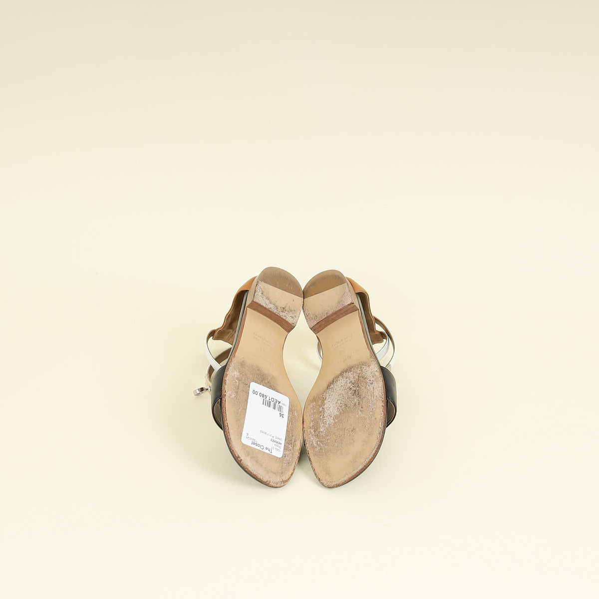 Hermes Tricolor Baia Sandals 36