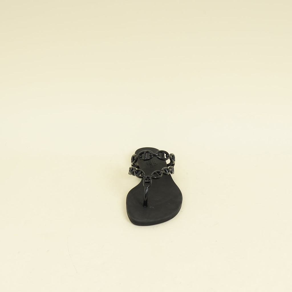 Hermes Noir Island Sandal 36