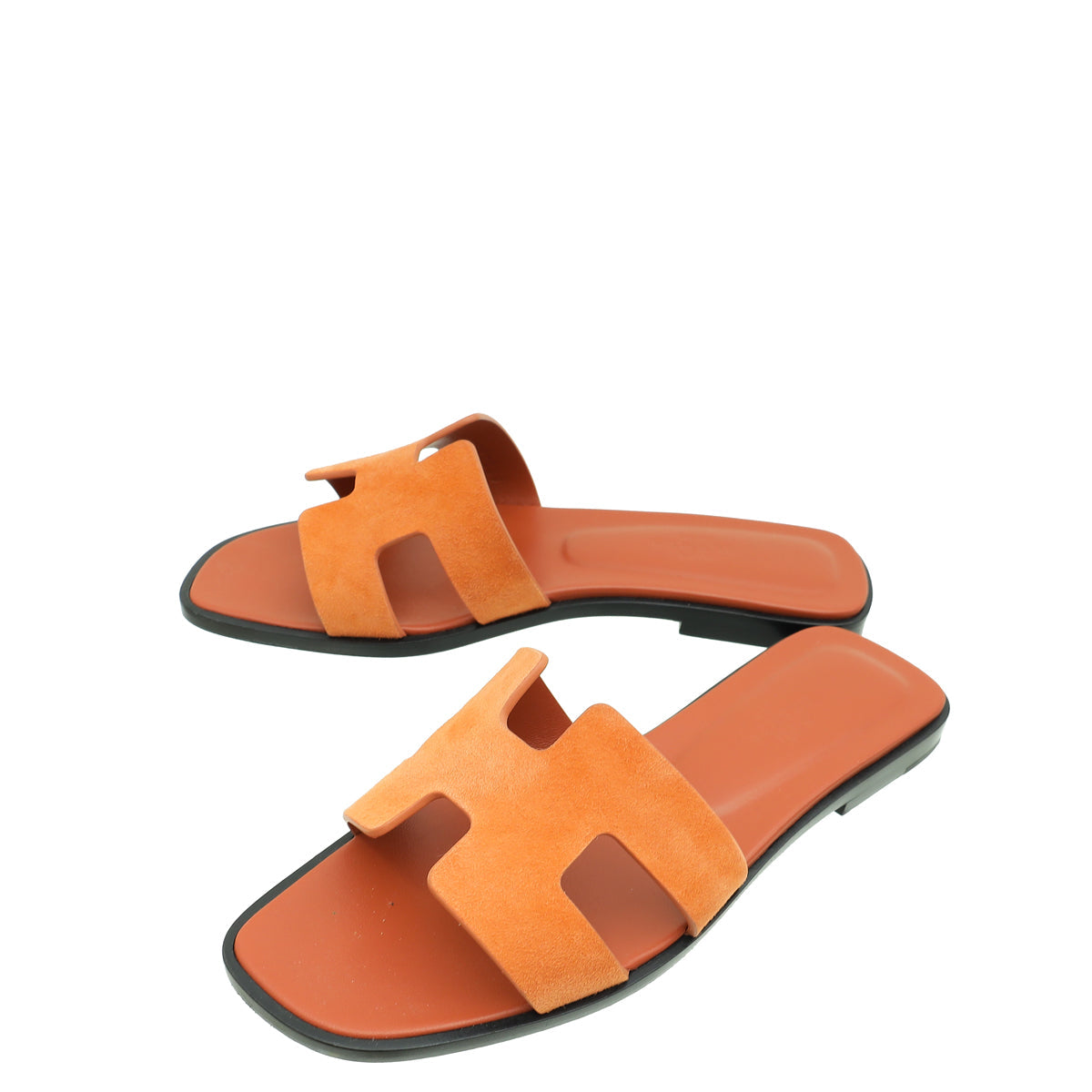 Hermes Orange Corail Suede Oran Sandal 36