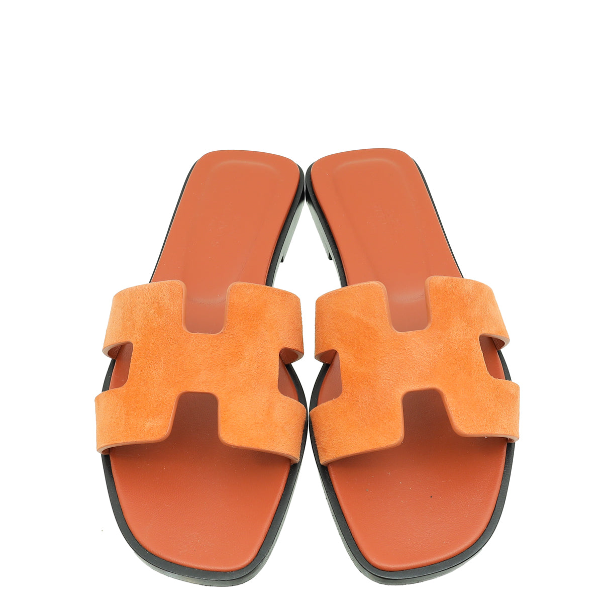 Hermes Orange Corail Suede Oran Sandal 36