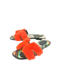 Hermes Rouge Coral Oran Mink Fur Sandal 36