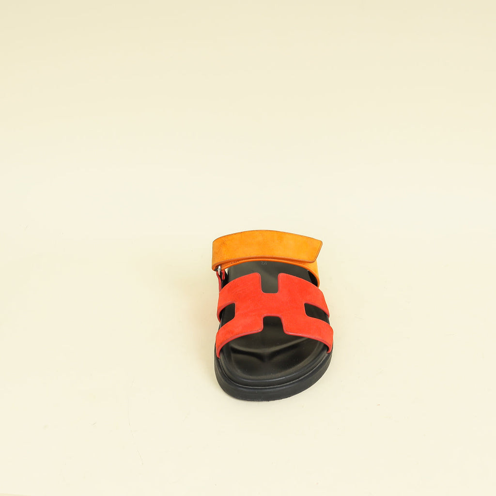 Hermes Bicolor Chypre Suede Goatskin Sandal 36