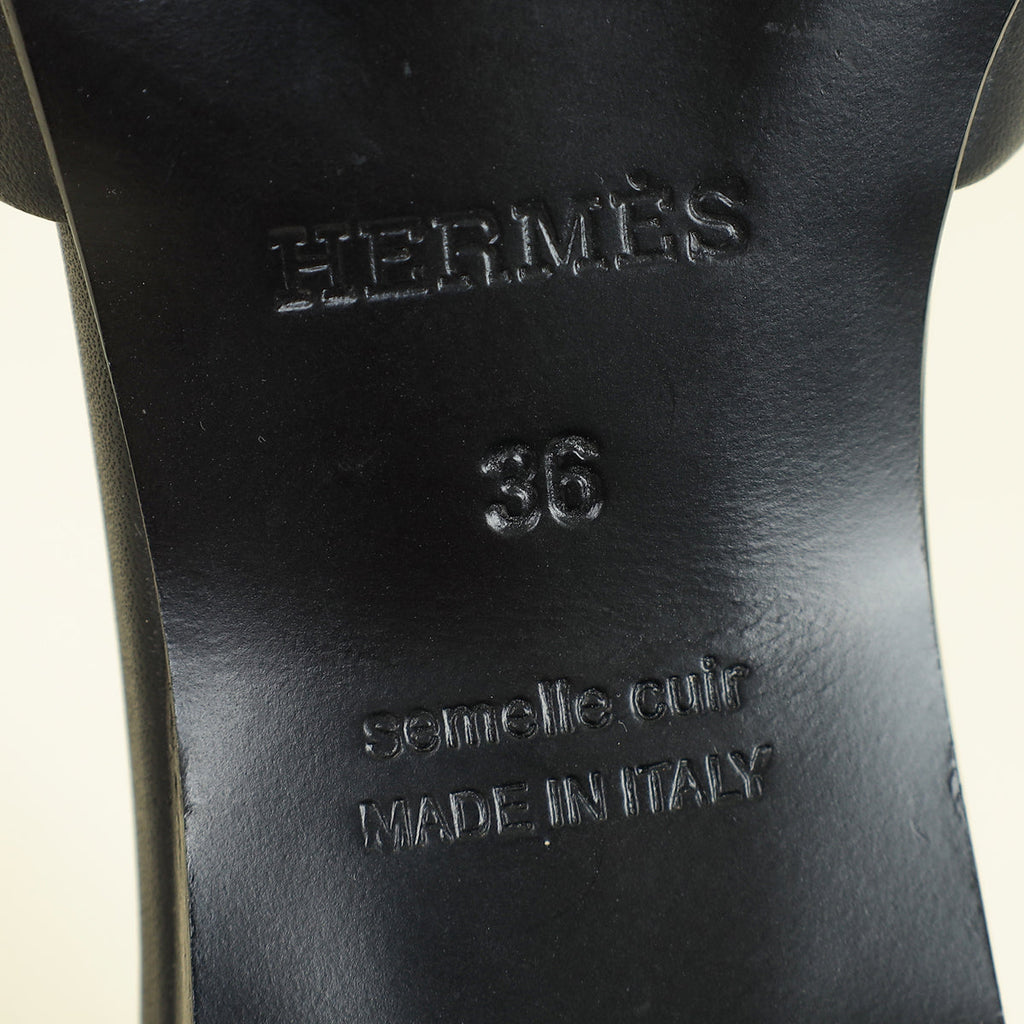 Hermes Noir Dreamy Sandals 36