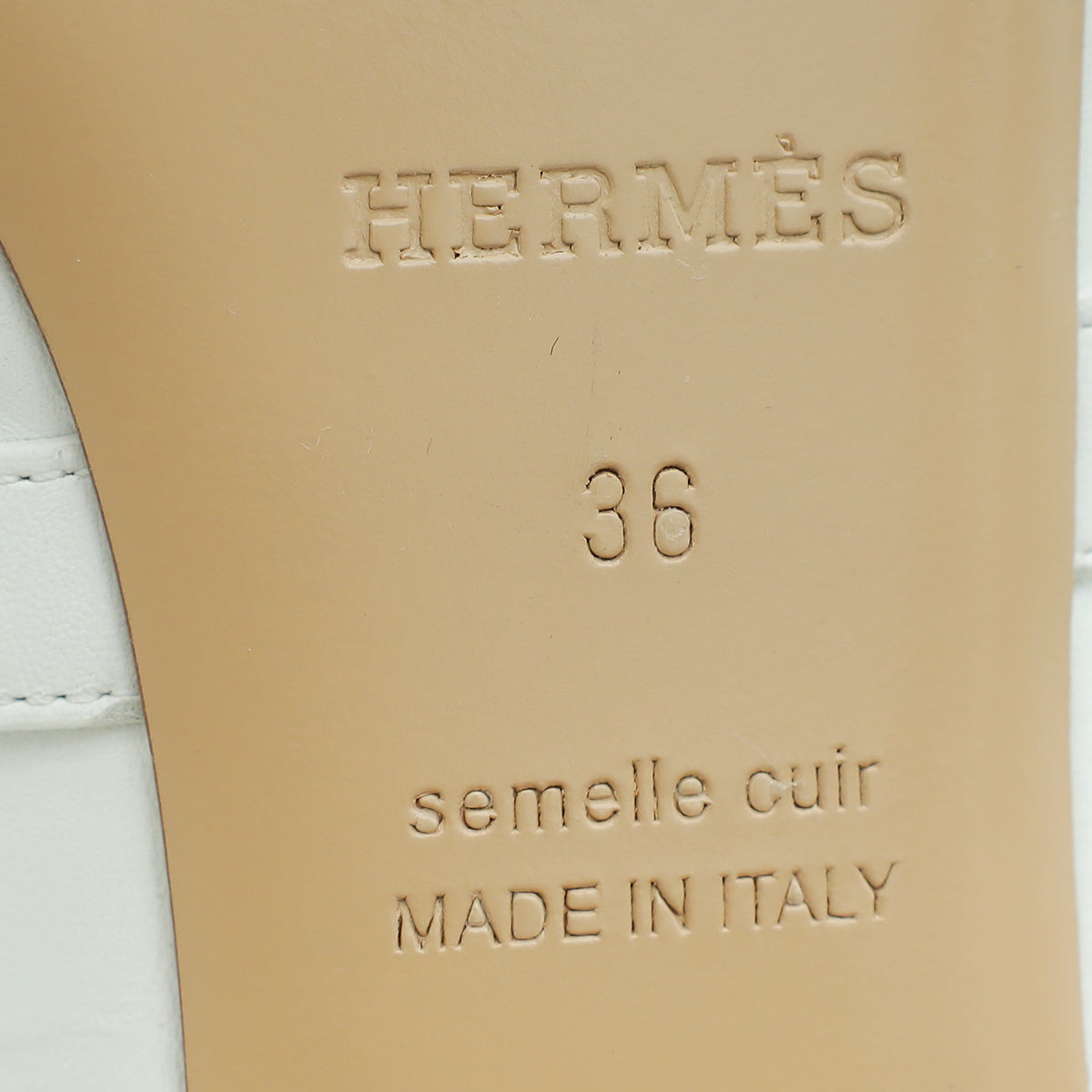 Hermes Blanc Blossom Mules 36