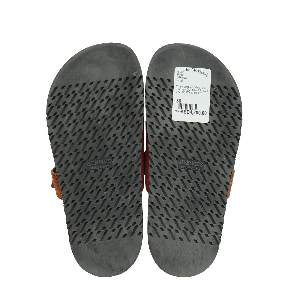 Hermes Bicolor Chypre Suede Goatskin Sandals 36