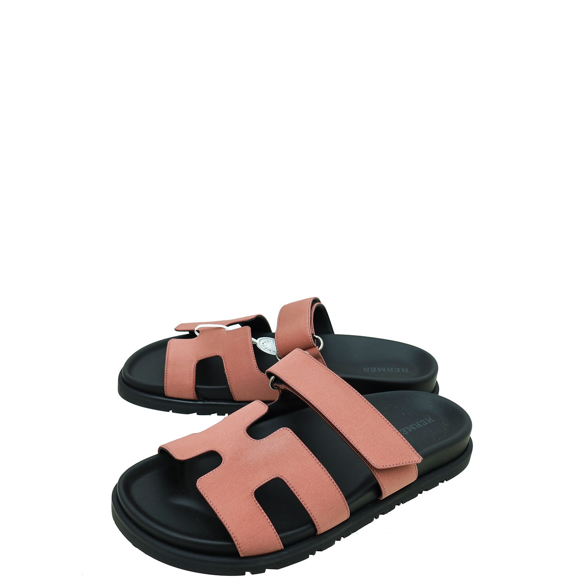 Hermes Bois De Rose Satin Chypre Sandals 36