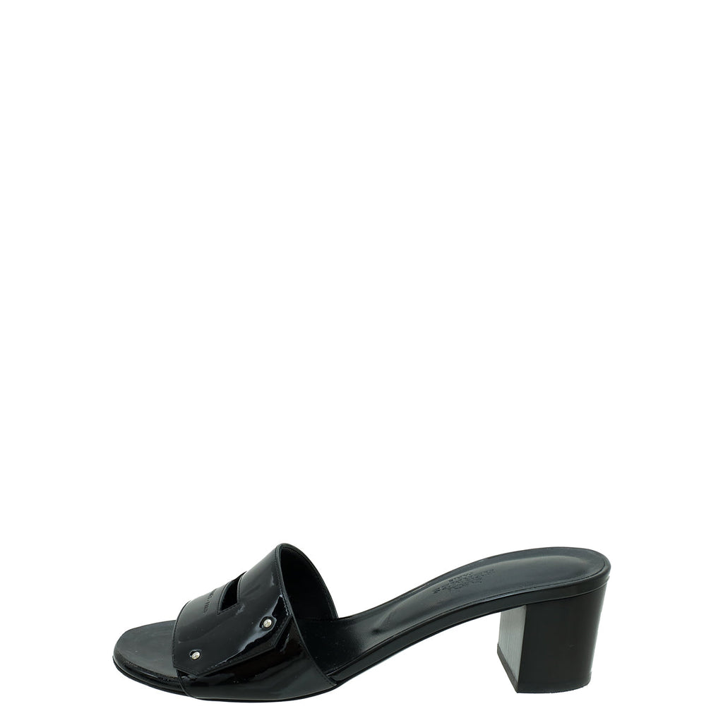 Hermes Noir Very Sandals 37.5