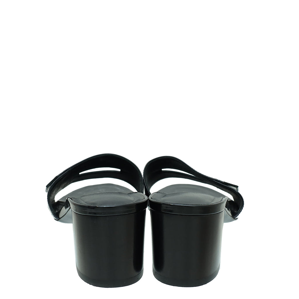 Hermes Noir Very Sandals 37.5