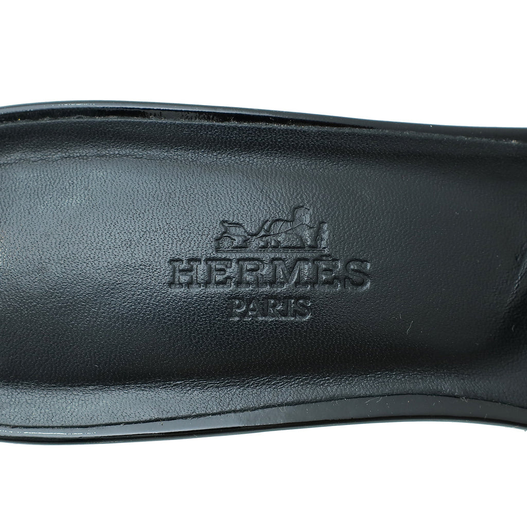 Hermes Noir Very Sandals 37.5
