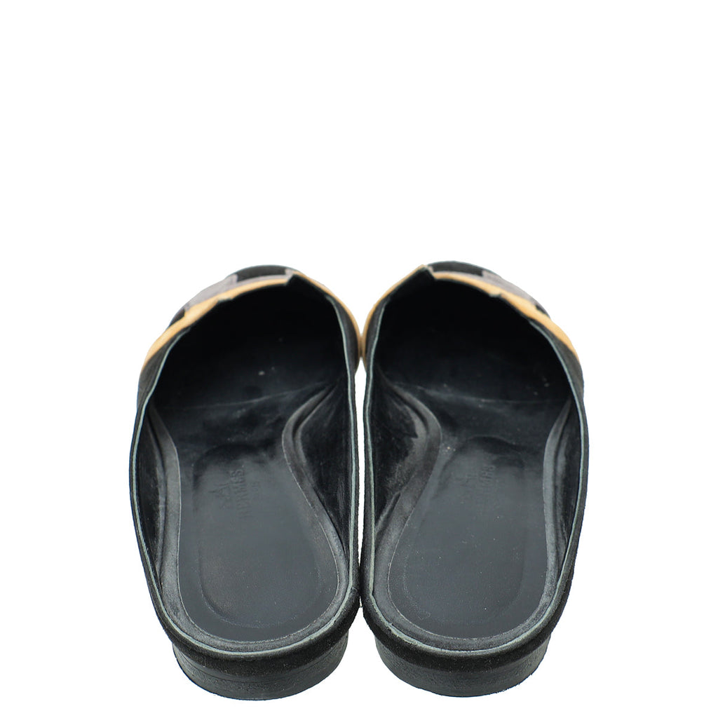 Hermes Tricolor Suede Roxane Mules 37.5