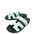 Hermes Vert D'Eau Matte Alligator Chypre Sandals 37.5